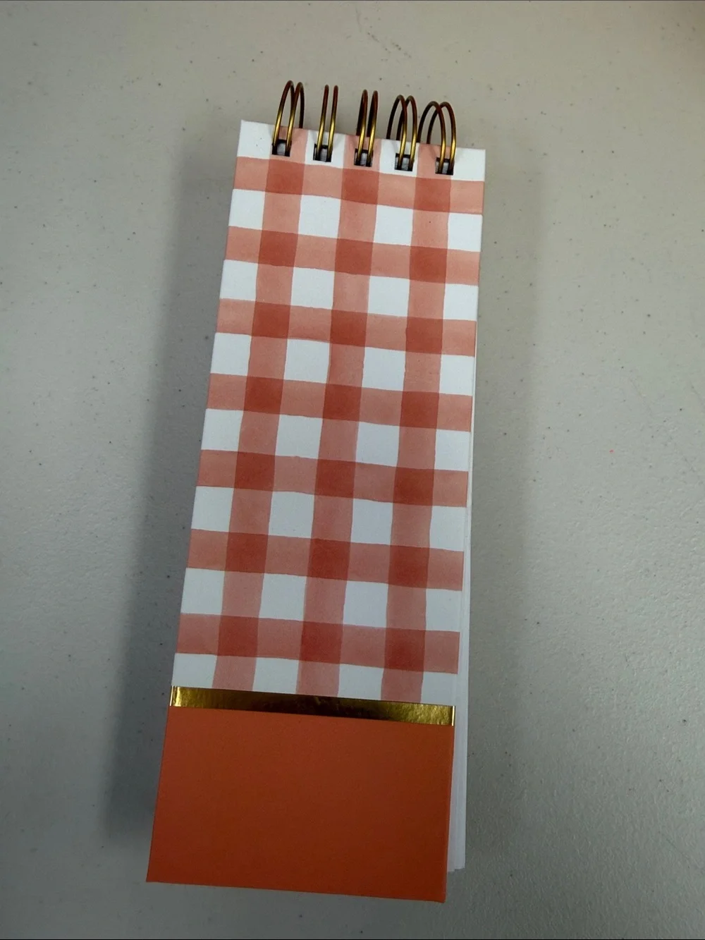 Spiral Top Orange Gingham Notepad Home Office 150 sheets new Peachy Keen Collec